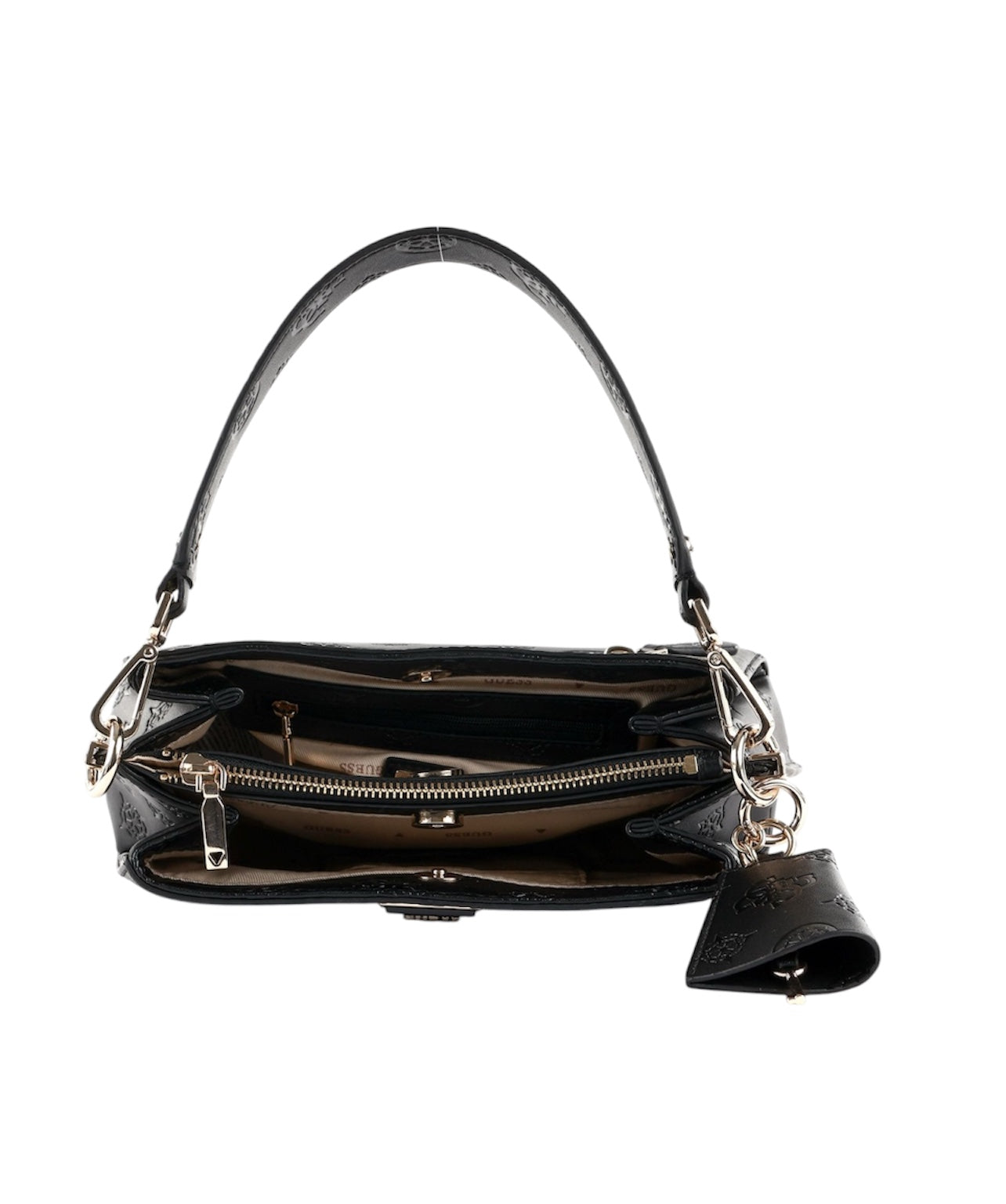Guess Jena Girlfriend Shoulder Bag Black Logo